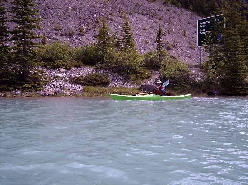 Waterfowl Lakes Campground or hwy 97 rest stop on side of lake