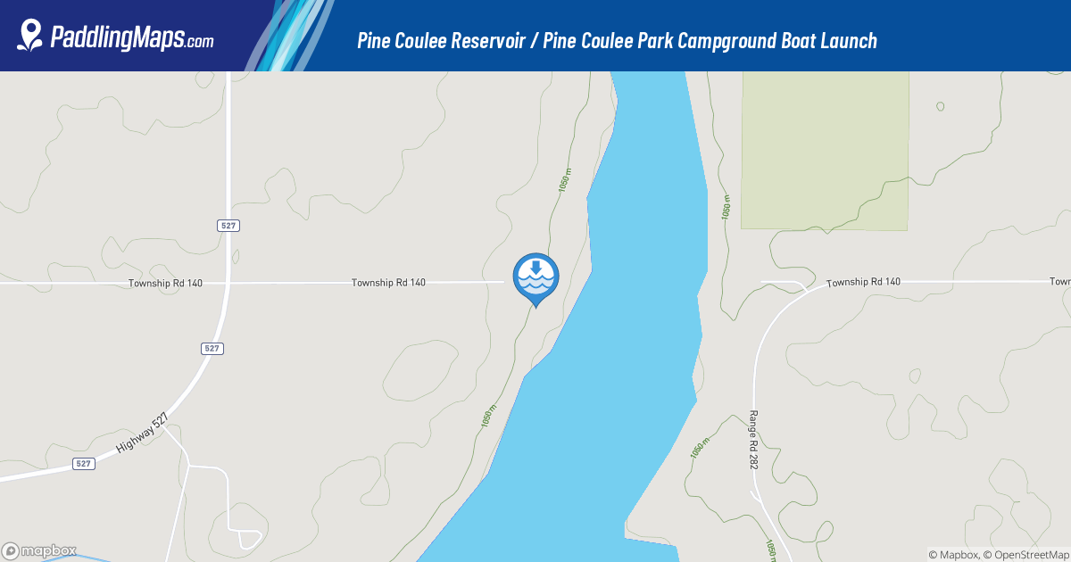 Pine Coulee Reservoir Map Pine Coulee Park Campground Boat Launch - Pine Coulee Reservoir - Alberta  Trip - Paddlingmaps